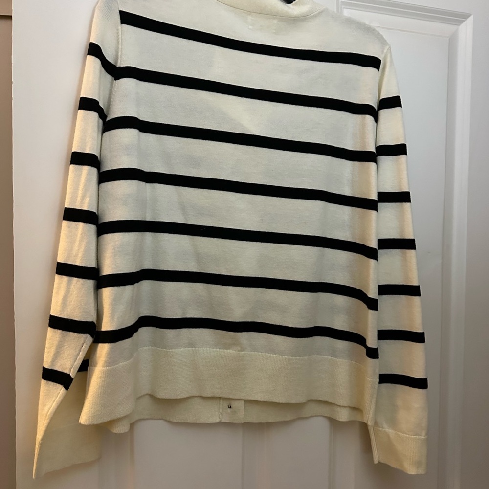 Caslon Black and Cream Striped Cardigan - Picture 4 of 4